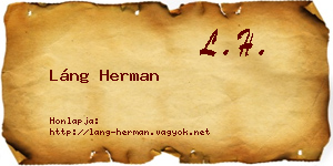Láng Herman névjegykártya